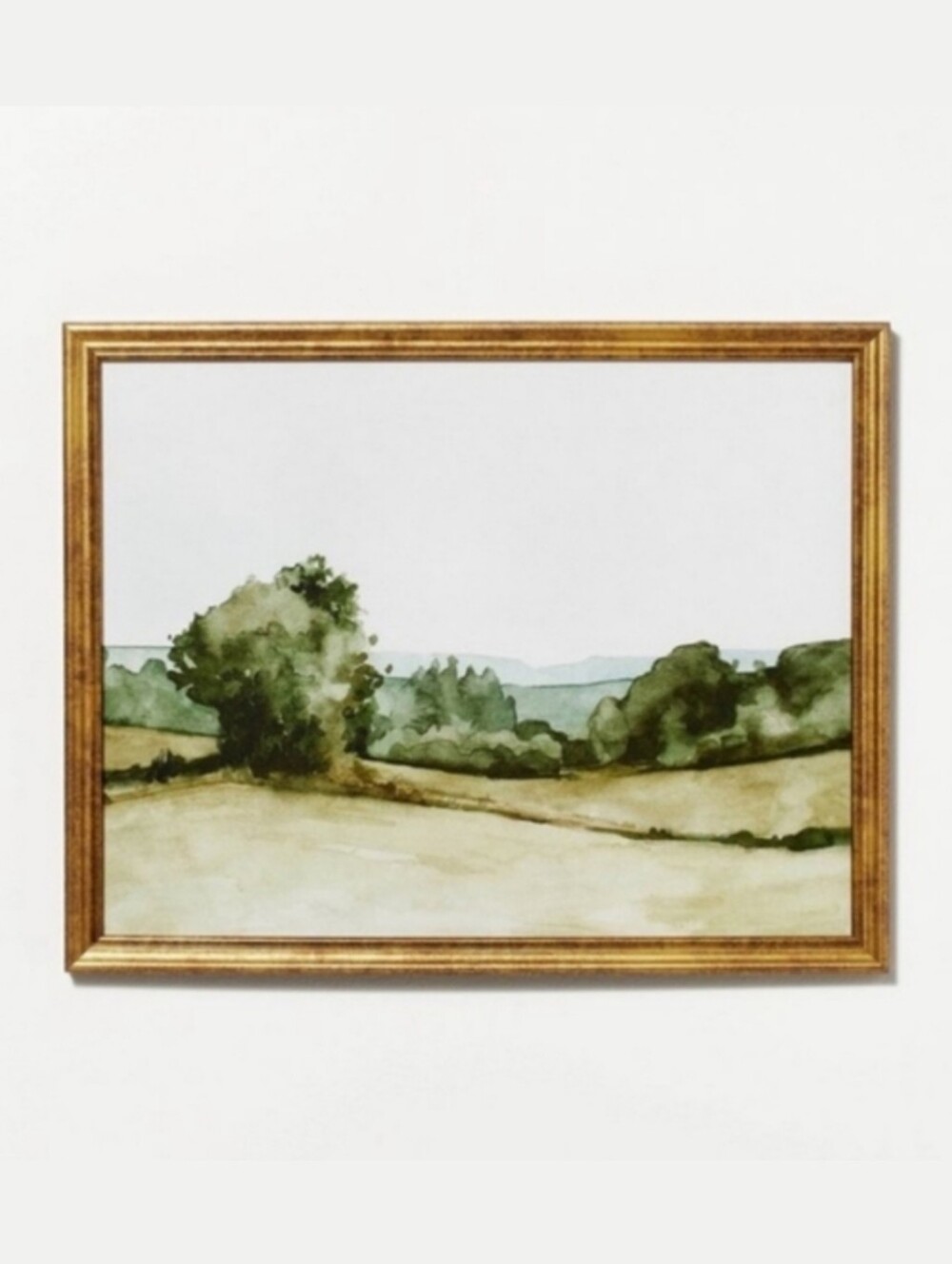 Studio McGee NWT 14"x11" Rolling Hills Landscape Framed Canvas Wall Art Green
